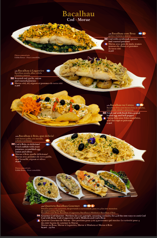 Pratos de bacalhau da cozinha portuguesa